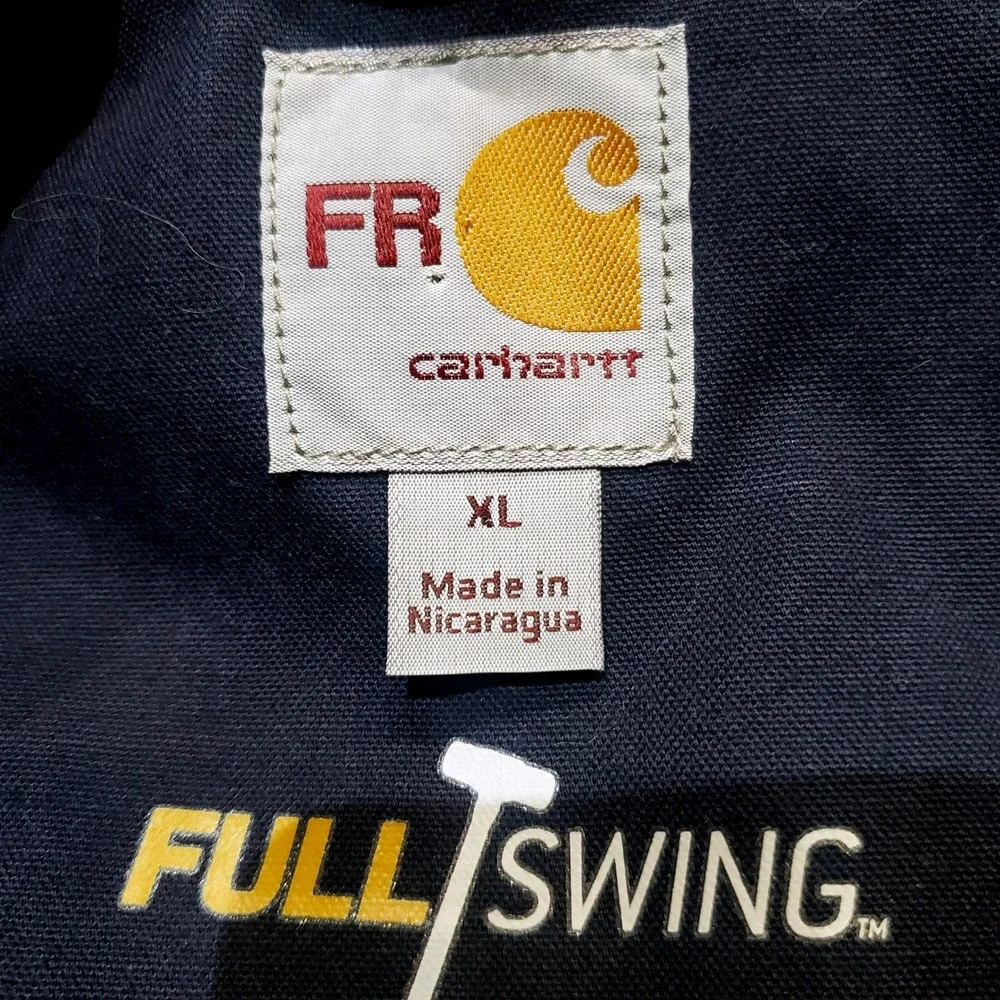 Carhartt FR Full Swing Quick Duck Jacket Men's XL Navy Blue NFPA 2112 Workwear